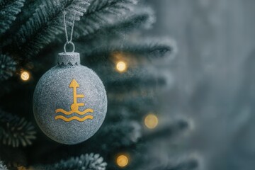 Christmas Ball with Engine Coolant Temperature Warning Symbol