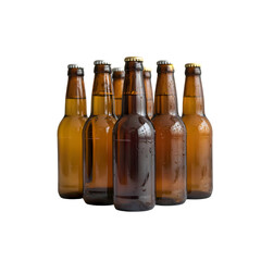 Amber Beer Bottles PNG &ndash; Multiple Isolated Beer Bottles on Transparent Background