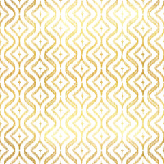 Golden ikat seamless pattern, ethnic hand-drawn motif on transparent background, elegant textile design, pattern for fabric, posters, packaging, festive crafts, napkins, scrapbooking