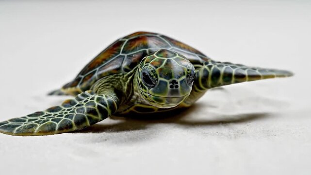 Reptile closeup detailed shell pattern and textured skin underwater creature