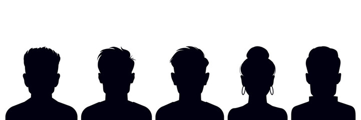 Male and Female Profile Silhouette Avatars &ndash; User Icon, Anonymous Person, Blank Placeholder, Silhouette Avatar Set
