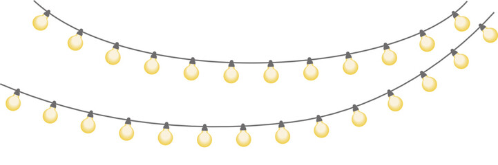String Lights Illustration &ndash; Decorative Hanging Lights, Festive Holiday and Party D&eacute;cor