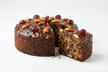 Traditional Christmas Plum Cake with Dried Fruits and Nuts