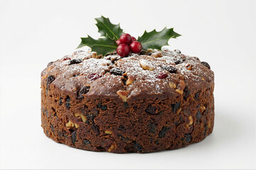 Traditional Christmas Plum Cake with Dried Fruits and Nuts