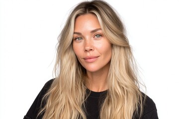 Naklejka premium Blond-haired Teacher Displaying Six Different Emotions Against a Clean Background in High Resolution