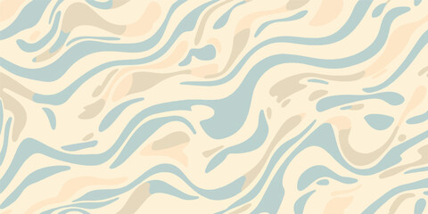 Seamless abstract blue wave pattern vector illustration for fabric textile design or artistic ocean backdrop decoration