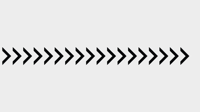 A row of black chevron arrows pointing right on a light gray background in a simple graphic design element