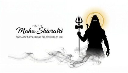 Powerful silhouette of Lord Shiva for maha shivratri
