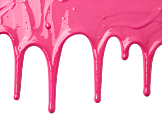 Energetic Paint Flow — Hot Pink Acrylic with Thick, High-Contrast Reflections