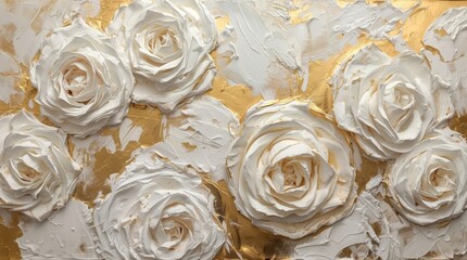 Opulent Roses &bull; Rich Texture, Gold & Silver Details