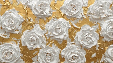 Opulent Roses &bull; Rich Texture, Gold & Silver Details