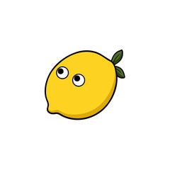 vector clip art lemon with black outline on white background for web and graphic design