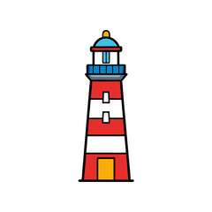 vector clip art lighthouse on white background for web and graphic design