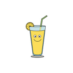 vector clip art lemonade glass on white background for web and graphic design
