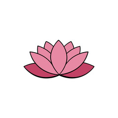 vector clip art lotus flower on white background for web and graphic design