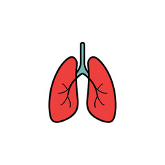 vector clip art lungs icon on white background for web and graphic design