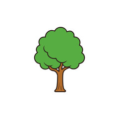 vector clip art oak tree on white background for web and graphic design