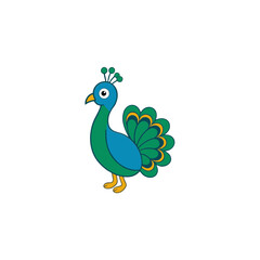 vector clip art peacock on white background for web and graphic design