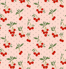 seamless background of red berries