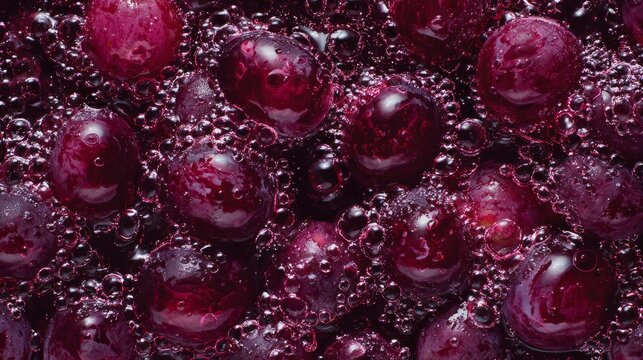Purple grape juice surface texture. Rich dark liquid with natural grape essence particles