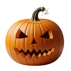 Classic carved jack o lantern pumpkin on a black background for halloween