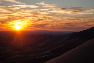 Khongoryn Els sand dunes landscape, Mongolia. Gobi desert