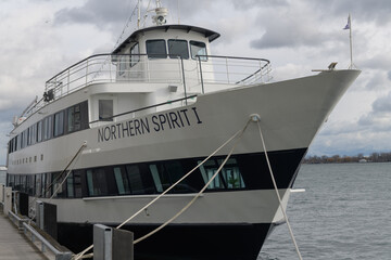 Fototapeta premium Northern Spirit, a 3 level passenger yacht style dining vessel, City Cruises, docked in Toronto harbour