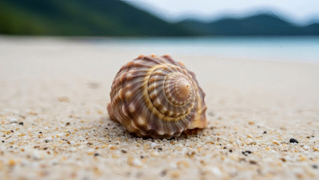 Macro of a small shell on Tanjung Aan beach