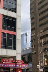 Fototapeta premium exterior of Boston Pizza and in between Delta hotel at 75 Lower Simcoe St, Toronto