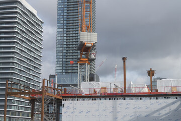 Fototapeta premium view of The Dani Reiss Modern and Contemporary Gallery under construction at the Art Gallery of Ontario (from staircase north side), Toronto