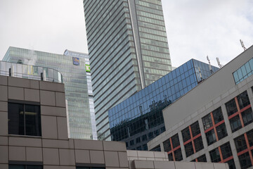 Obraz premium looking east on John St to buildings incl corporate logo of RBC and TD, Toronto