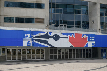 Fototapeta premium Rogers Centre entrance doors with Toronto Blue Jays logo