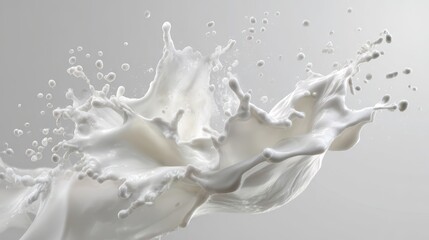 Probiotic yogurt splash motion dynamic white background