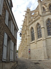 Old street and church - Monfort-l'Amaury - Yvelines - France