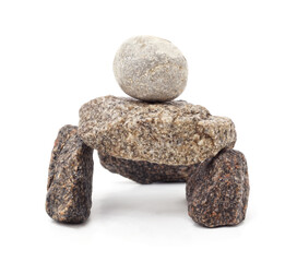 Stacked natural stones sculpture.