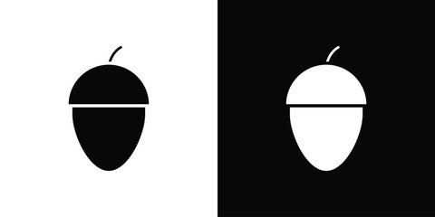 Acorn icons editable flat black and white icons pack. Vector EPS10 © Raj