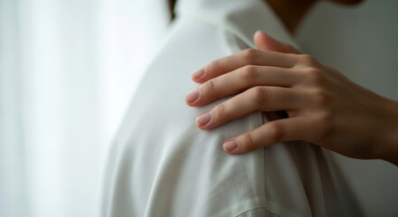 Hand providing comfort on shoulder