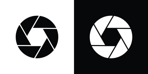 Aperture icons editable flat black and white icons pack. Vector EPS10