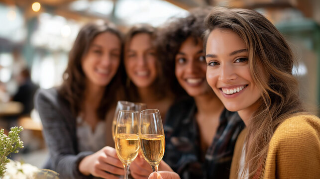 Defocused group of friends celebrating birthday with cake in restaurant faceless friendship gathering special occasion milestone celebration travel memories party atmosphere