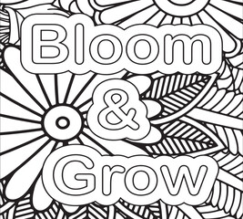 Inspirational Floral Line Art for Adults & Teens
