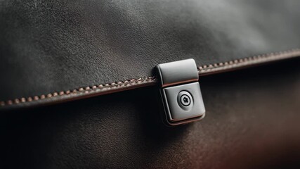 Medium shot of a sleek snapfit magnetic closure seamlessly securing a modern bag flap with invisible magnets for easy access and strong hold.