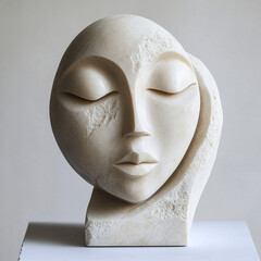 an elegant abstract sculpture of a female head