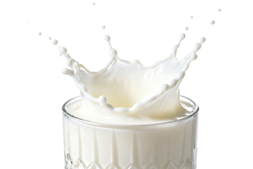 White milk splashing from clear glass on black background milk, splash, liquid, dairy, drink, white, glass, clear, beverage, fresh, healthy, drop, pouring, movement, action, dynamic, refreshment, flui