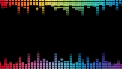 Colorful audio visualizer graphic displaying sound waves, perfect for music and audio-related projects, with black background.