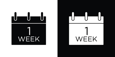 Calendar week icons editable flat black and white icons pack. Vector EPS10