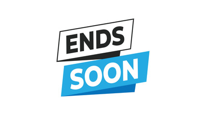 Ends soon banner design, promoting a limited time offer or an event conclusion, ideal for urgent sales, promotions, and announcements. Vector
