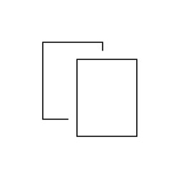Illustration showing two rectangular shapes overlapping each other in a simple outline style design