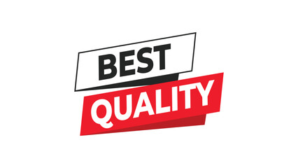 Best quality red and white overlapping banner graphic, symbolizing excellence, premium standard, and superior product or service. Vector