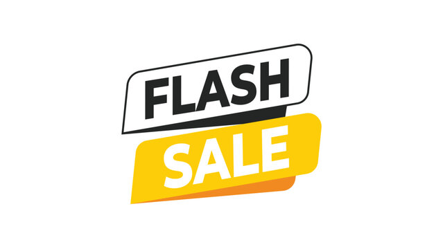 Flash sale banner graphic design for retail promotions and limited-time offers, modern sticker element on a clean white background, digital Vector