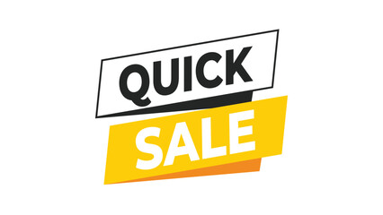 Quick sale banner graphic in a modern, dynamic style, perfect for retail promotions, e-commerce offers, and special discount events. Vector